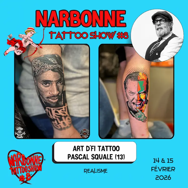 Occitania Events - Tatoueur - Narbonne Tattoo Show #8 - 14 et 15 février 2026 - ART D’FI TATTOO Occitania Events - Tatoueur - Narbonne Tattoo Show #8 - 14 et 15 février 2026 - ART D’FI TATTOO