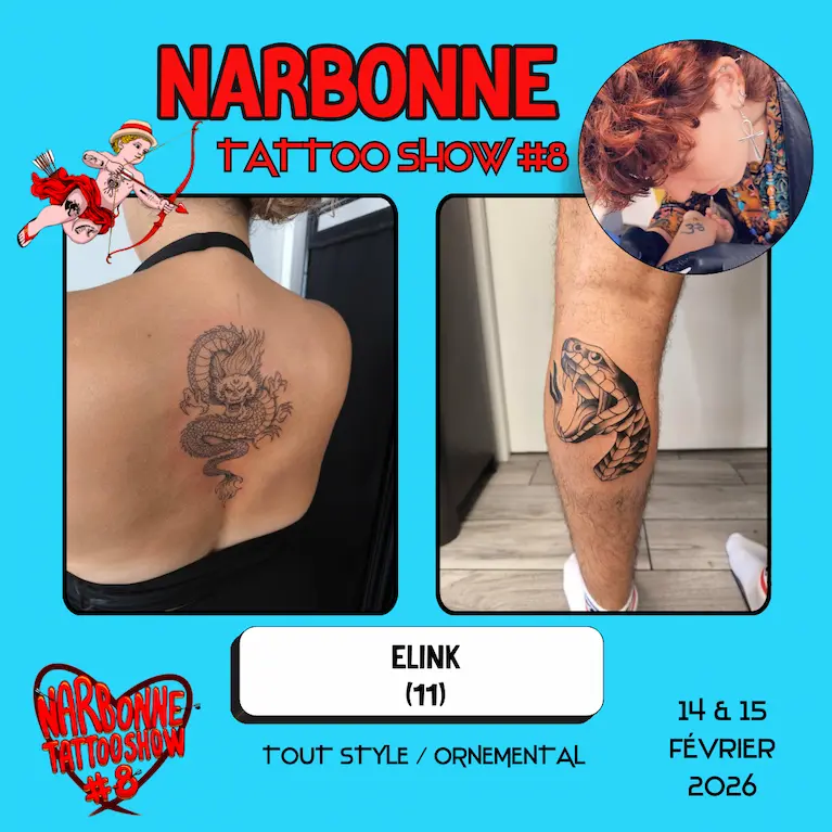 Occitania Events - Tatoueur - Narbonne Tattoo Show #8 - 14 et 15 février 2026 - ELINK Occitania Events - Tatoueur - Narbonne Tattoo Show #8 - 14 et 15 février 2026 - ELINK
