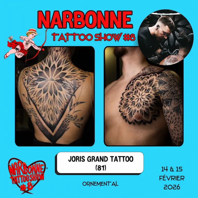 Occitania Events - Tatoueur - Narbonne Tattoo Show #8 - 14 et 15 février 2026 - Joris GRAND Tattoo Occitania Events - Tatoueur - Narbonne Tattoo Show #8 - 14 et 15 février 2026 - Joris GRAND Tattoo