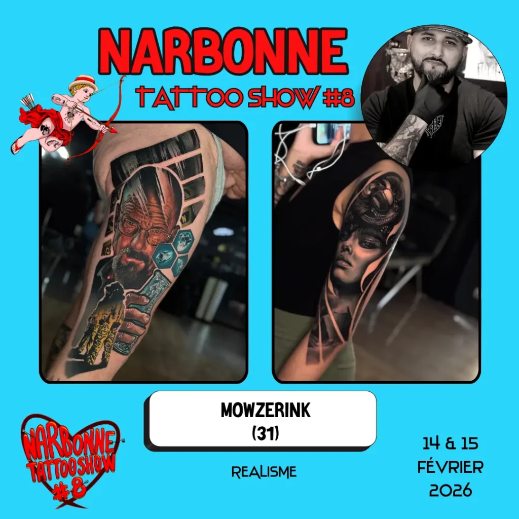 Occitania Events - Tatoueur - Narbonne Tattoo Show #8 - 14 et 15 février 2026 - MOWZERINK Occitania Events - Tatoueur - Narbonne Tattoo Show #8 - 14 et 15 février 2026 - MOWZERINK