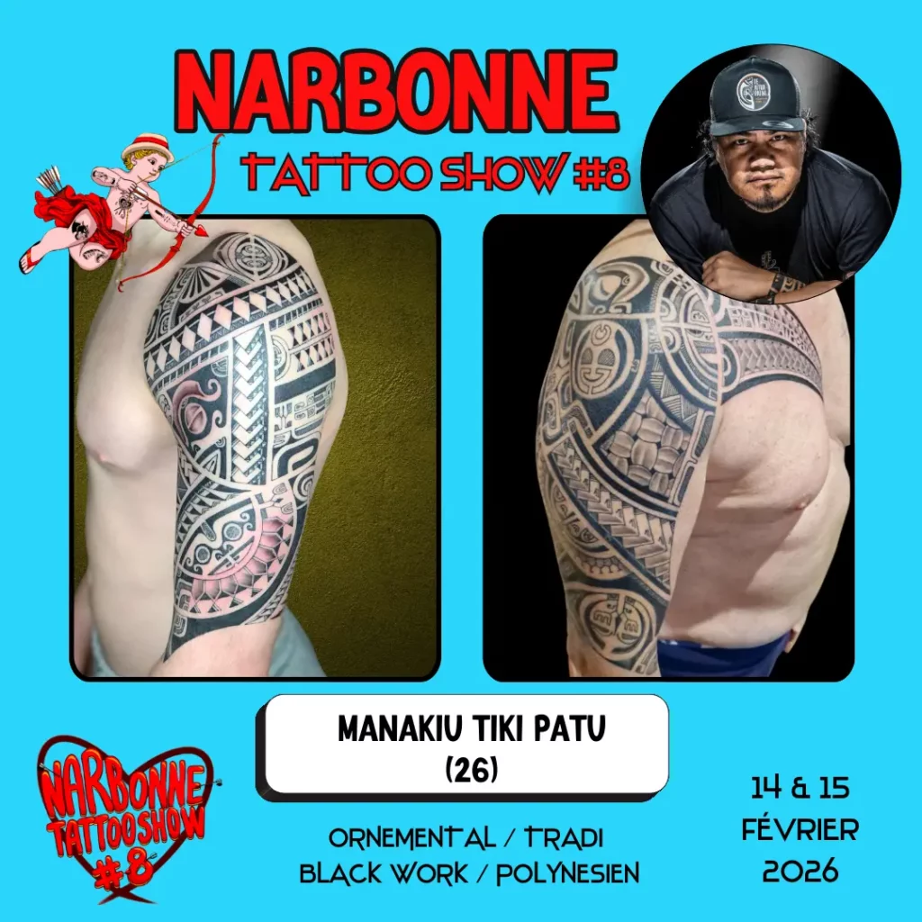 Occitania Events - Tatoueur - Narbonne Tattoo Show #8 - 14 et 15 février 2026 - MANAKIU TIKI PATU
