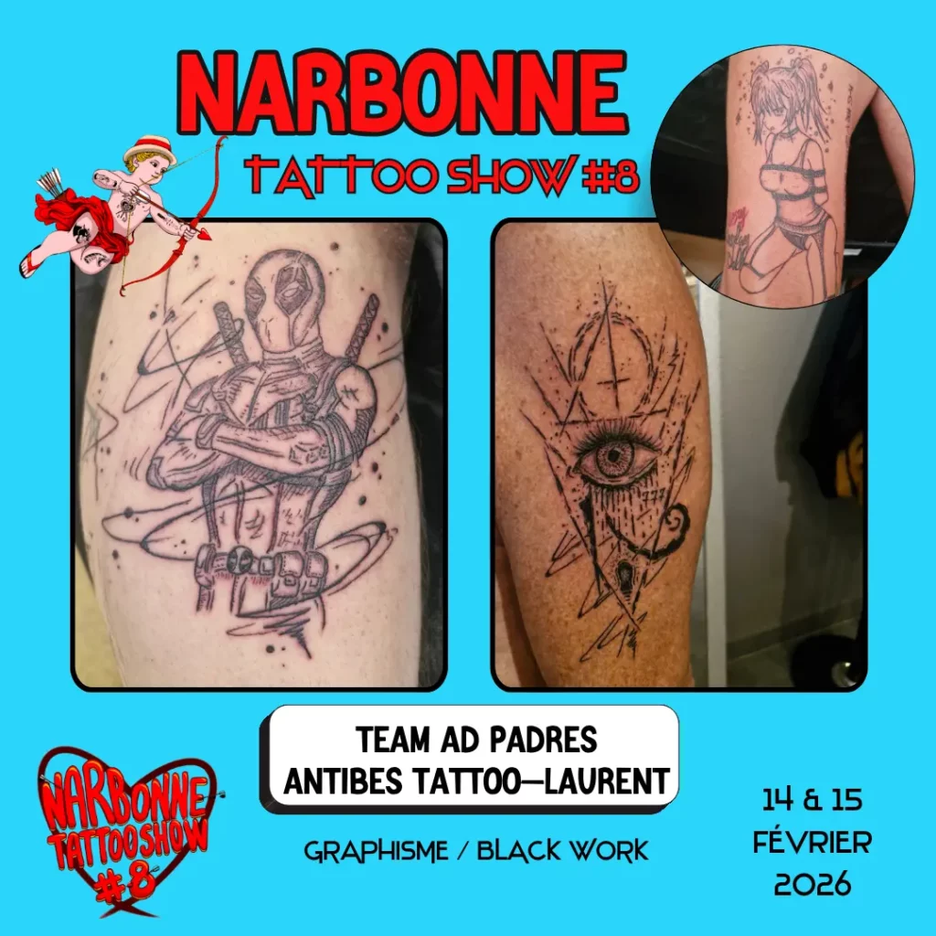 Occitania Events - Tatoueur - Narbonne Tattoo Show #8 - 14 et 15 février 2026 - TEAM-AD-PADRES-LAURENT