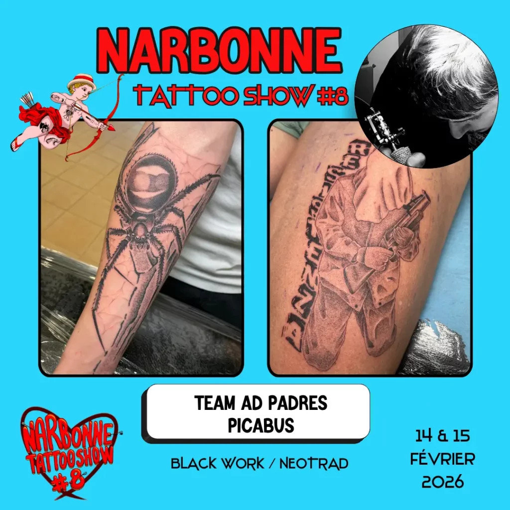 Occitania Events - Tatoueur - Narbonne Tattoo Show #8 - 14 et 15 février 2026 - TEAM-AD-PADRES PICABUS