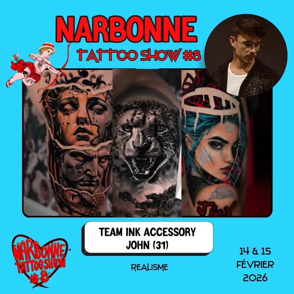 Occitania Events - Tatoueur - Narbonne Tattoo Show #8 - 14 et 15 février 2026 - TEAM INK ACCESSORY JOHN