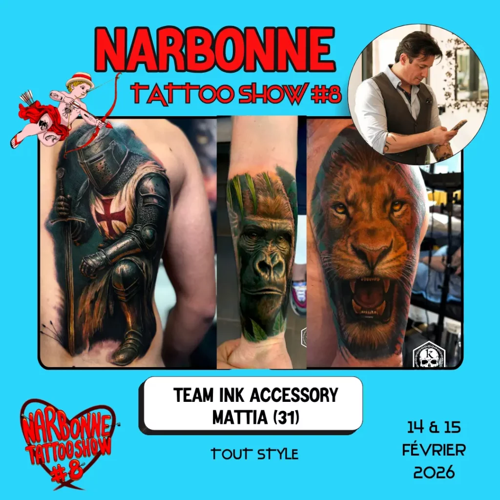 Occitania Events - Tatoueur - Narbonne Tattoo Show #8 - 14 et 15 février 2026 - TEAM INK ACCESSORY MATTIA