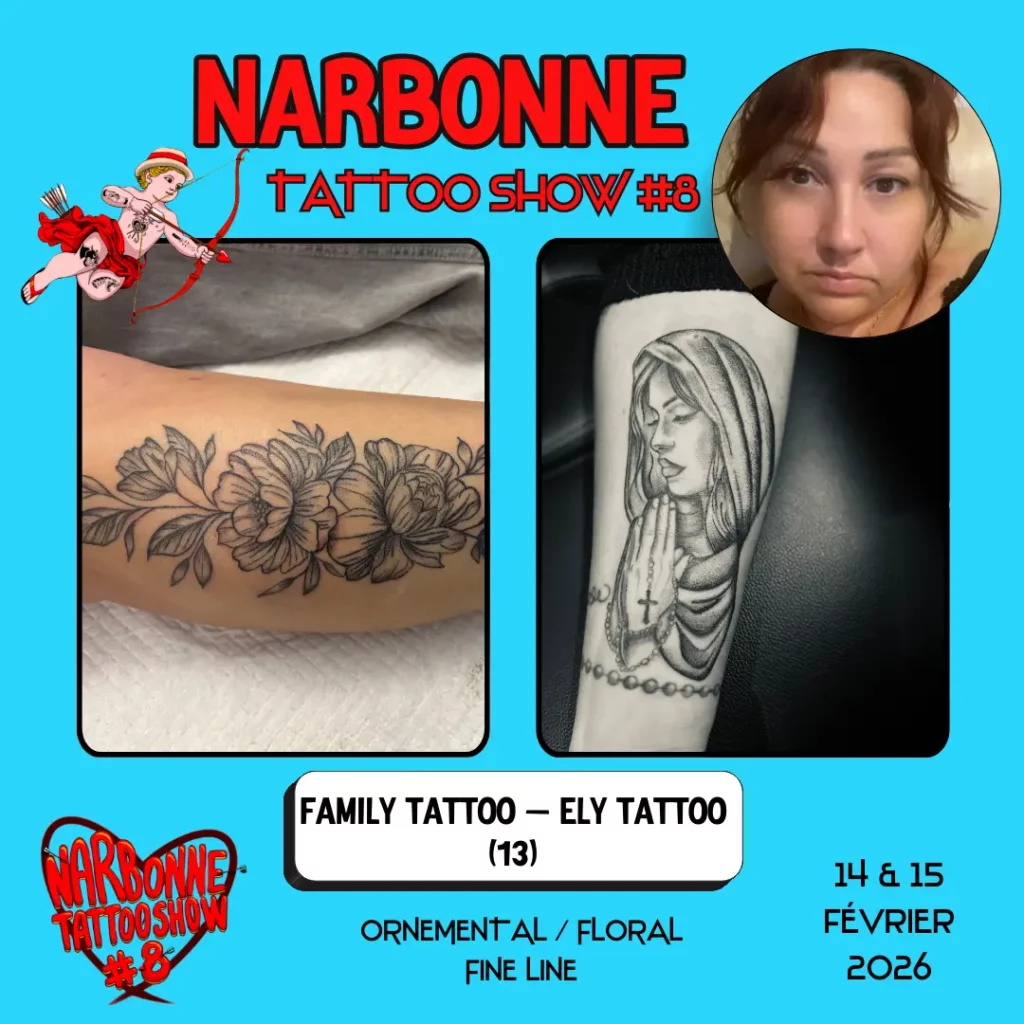 Occitania Events - Tatoueur - Narbonne Tattoo Show #8 - 14 et 15 février 2026 - FAMILY TATTOO – ELY TATTOO