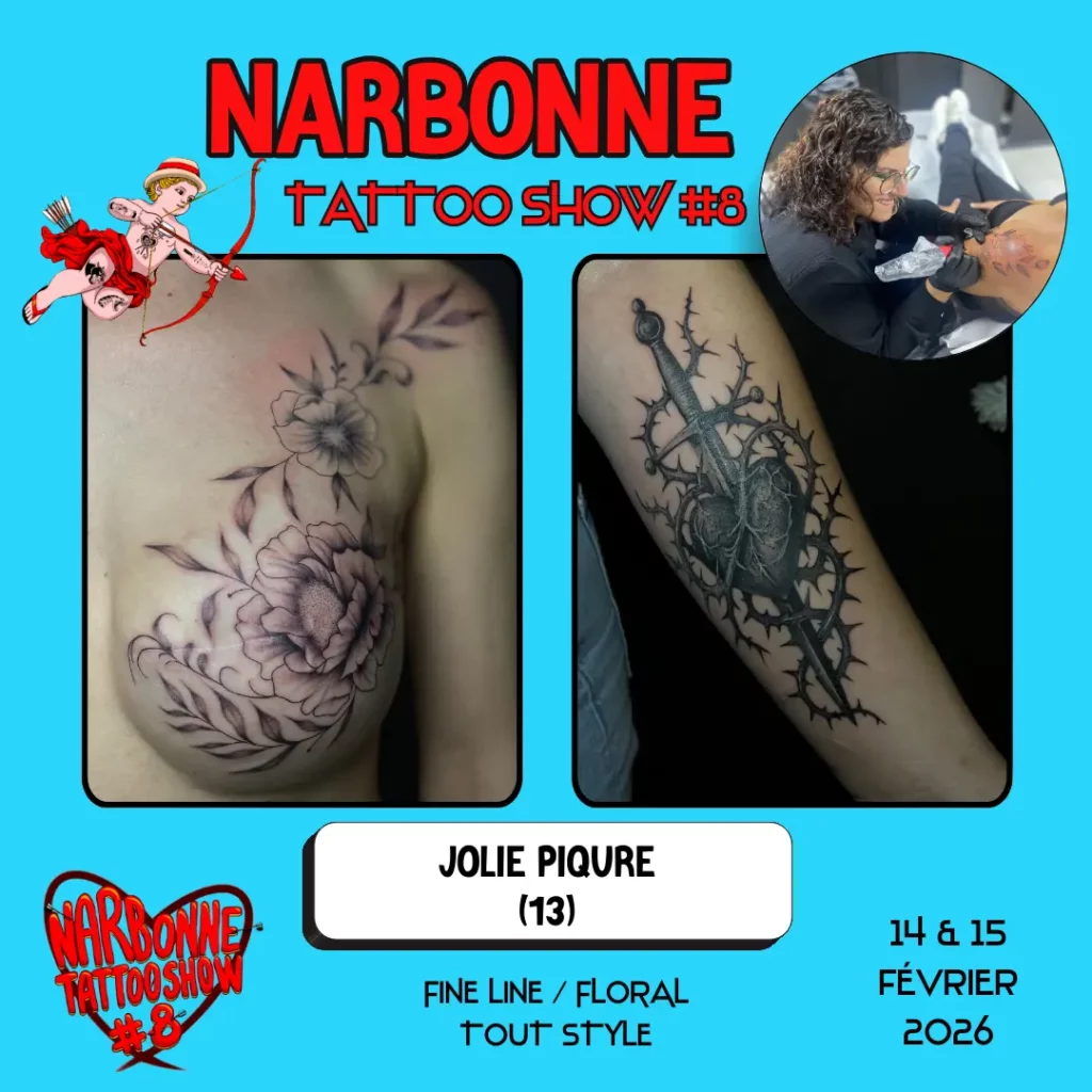 Occitania Events - Tatoueur - Narbonne Tattoo Show #8 - 14 et 15 février 2026 - JOLIE PIQURE Occitania Events - Tatoueur - Narbonne Tattoo Show #8 - 14 et 15 février 2026 - JOLIE PIQURE