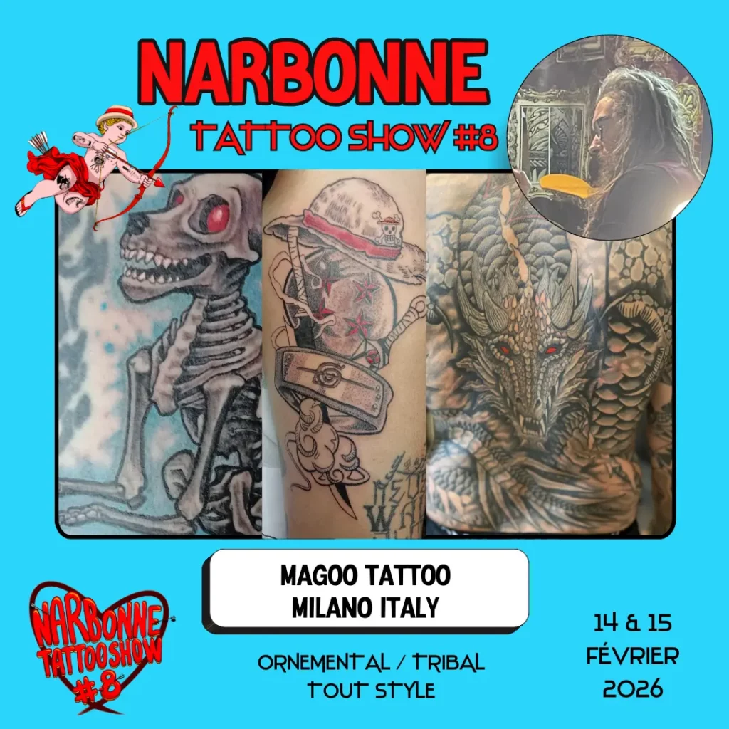 Occitania Events - Tatoueur - Narbonne Tattoo Show #8 - 14 et 15 février 2026 - MAGOO TATTOO MILANO