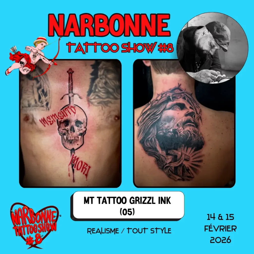 Occitania Events - Tatoueur - Narbonne Tattoo Show #8 - 14 et 15 février 2026 - MT TATTOO GRIZZL INK
