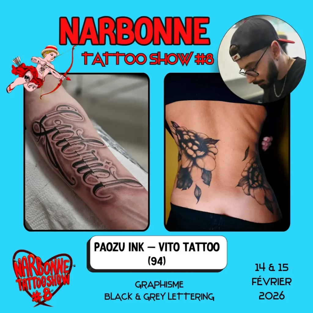 Occitania Events - Tatoueur - Narbonne Tattoo Show #8 - 14 et 15 février 2026 - PAOZU INK – VITO TATTOO