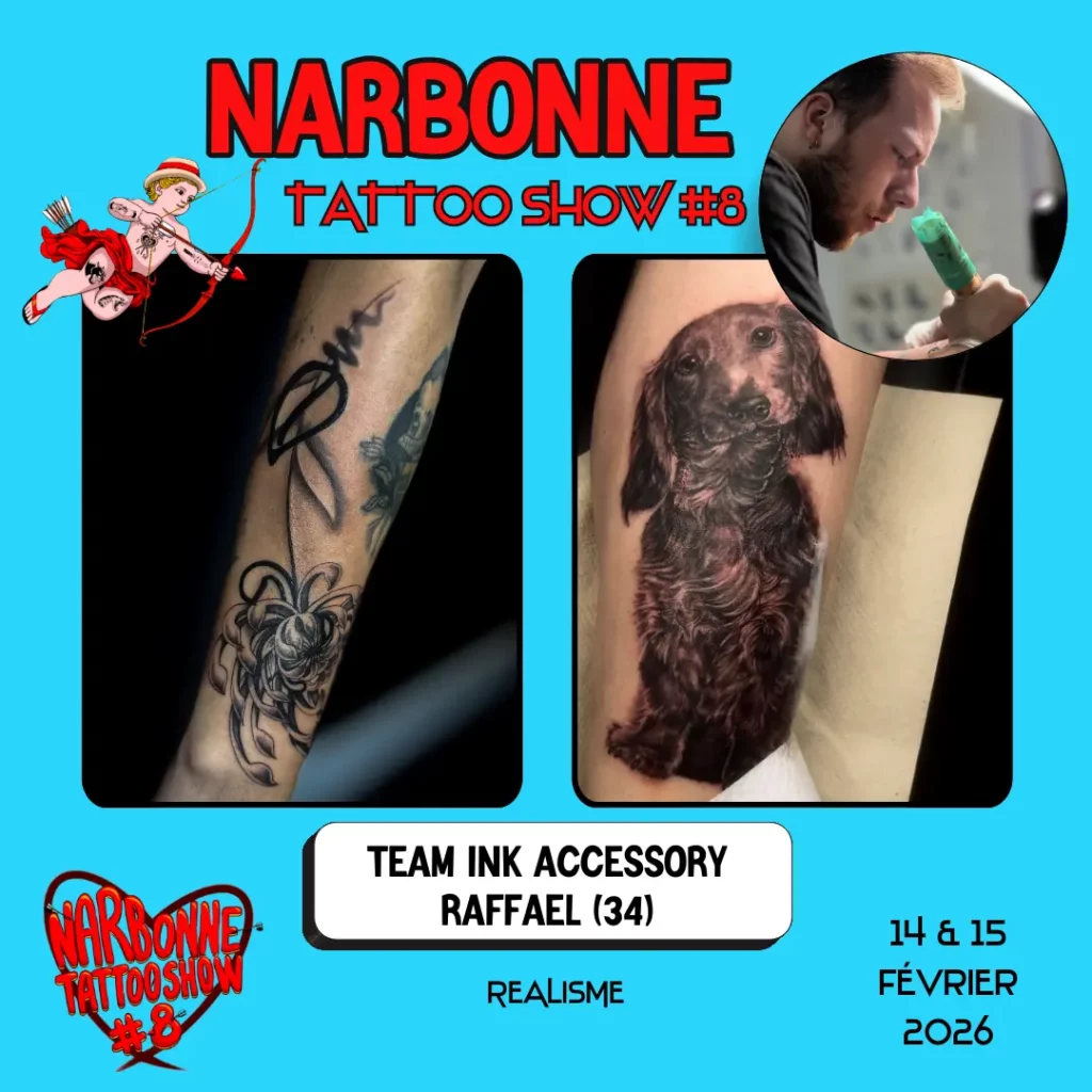 Occitania Events - Tatoueur - Narbonne Tattoo Show #8 - 14 et 15 février 2026 - TEAM INK ACCESSORY RAFFAEL